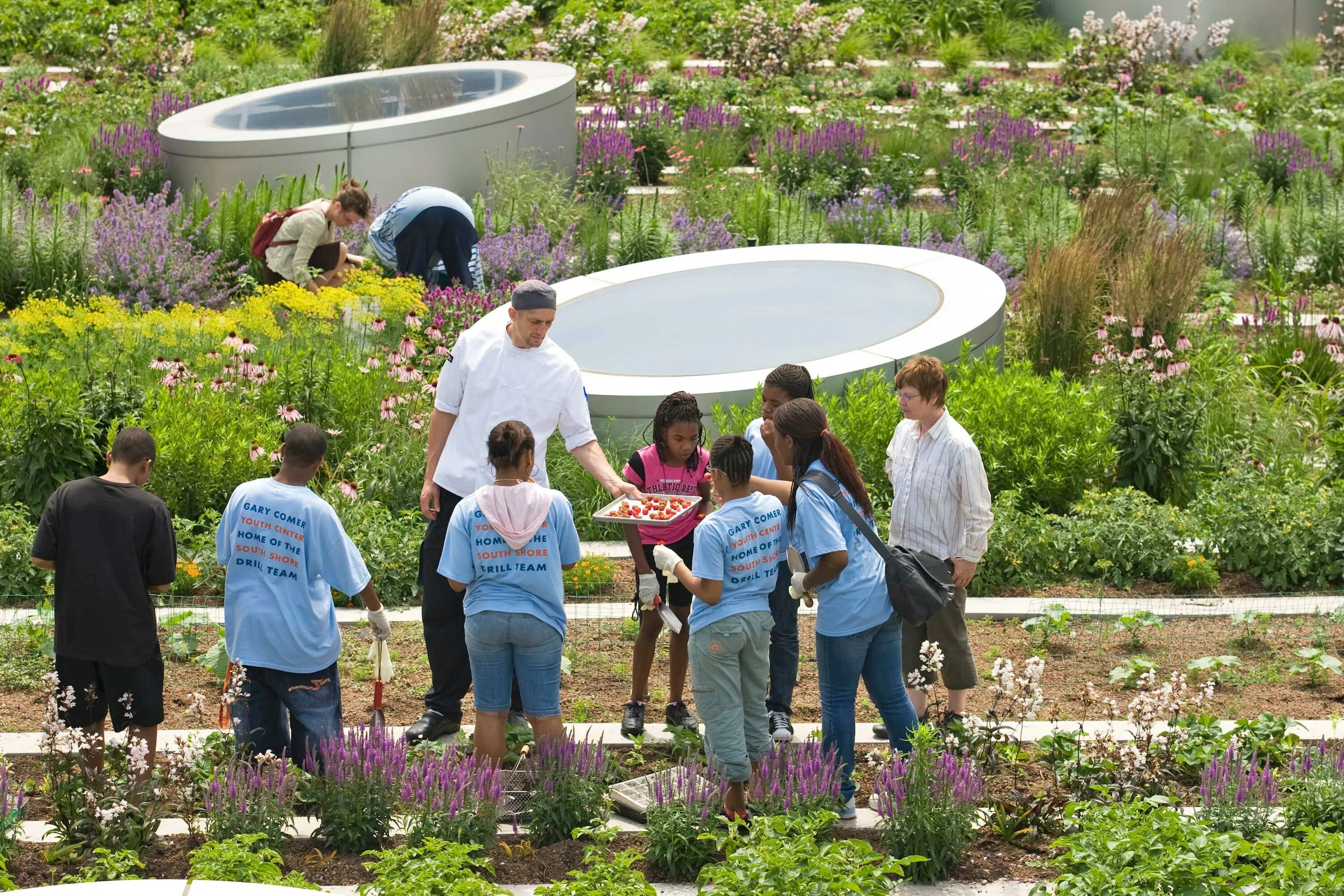 2 people learning gardening gary comer youth center hoerrschaudt