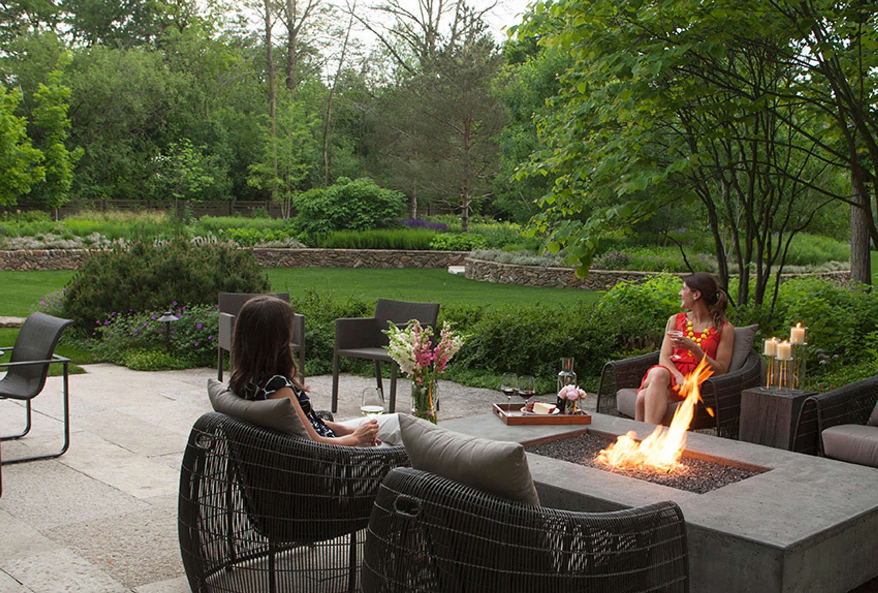 3 women seating area top residential landscape blog hoerrschaudt