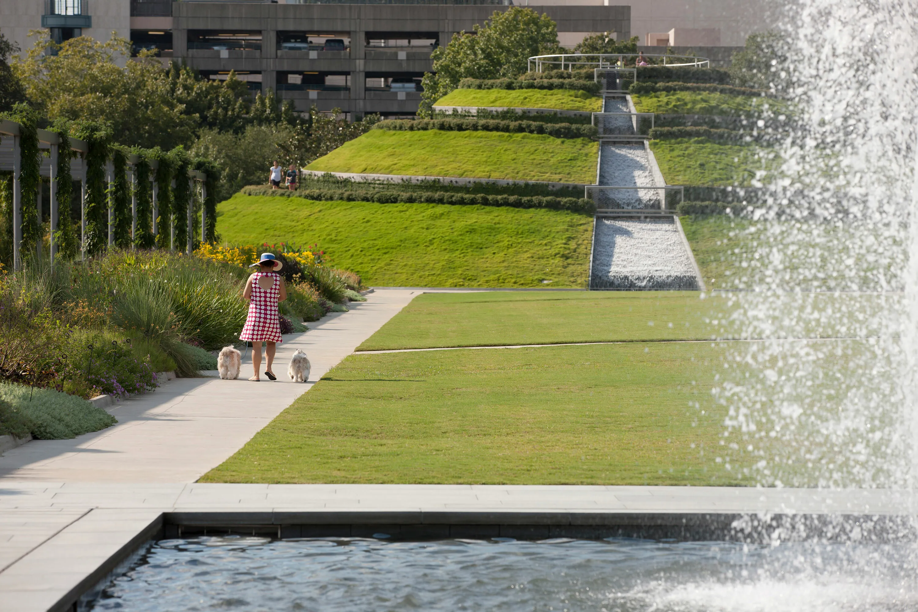 7 walking dog fountain mcgovern centennial gardens hoerrschaudt