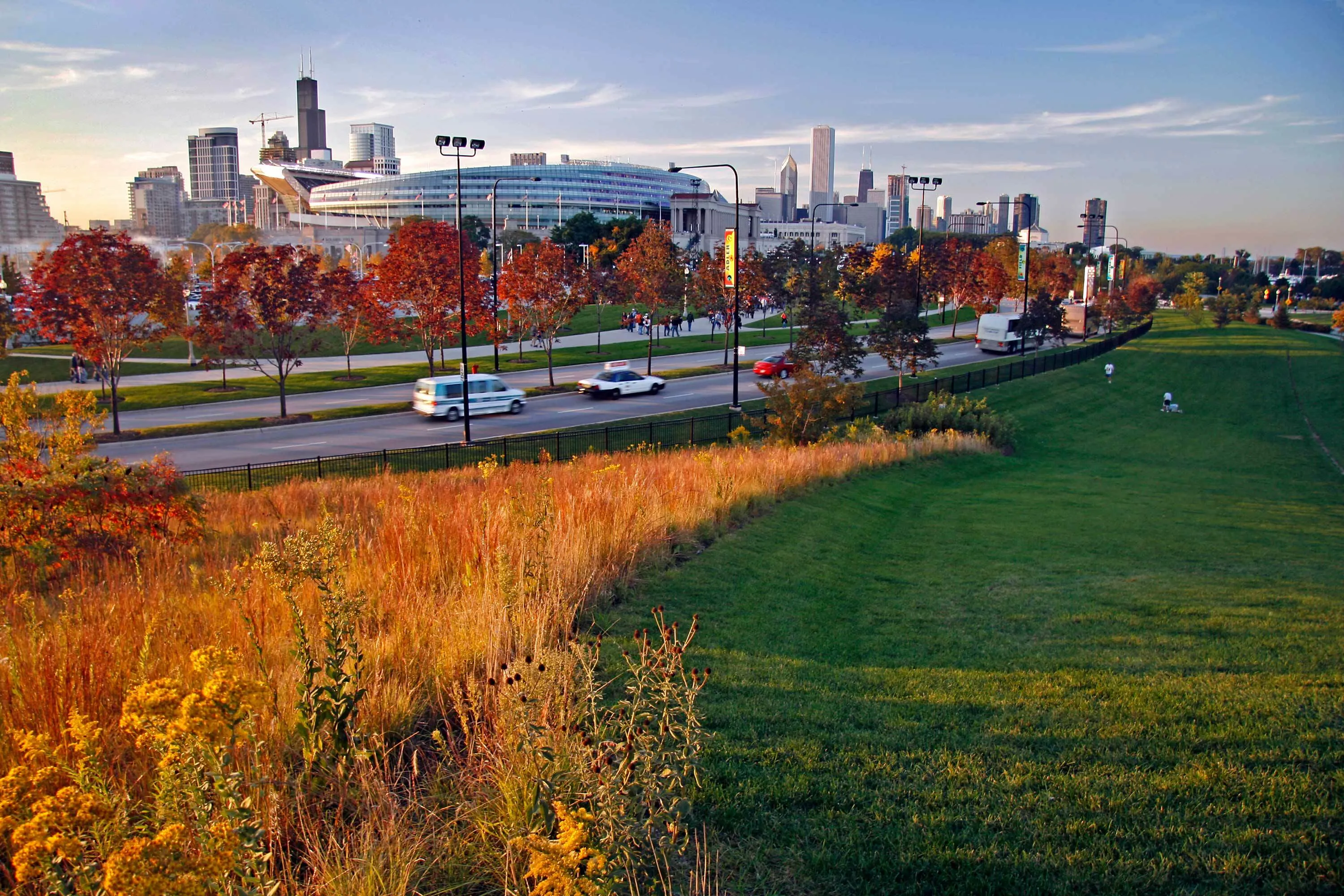 7 A fall stadium skyline sunset soldier field hoerrschaudt