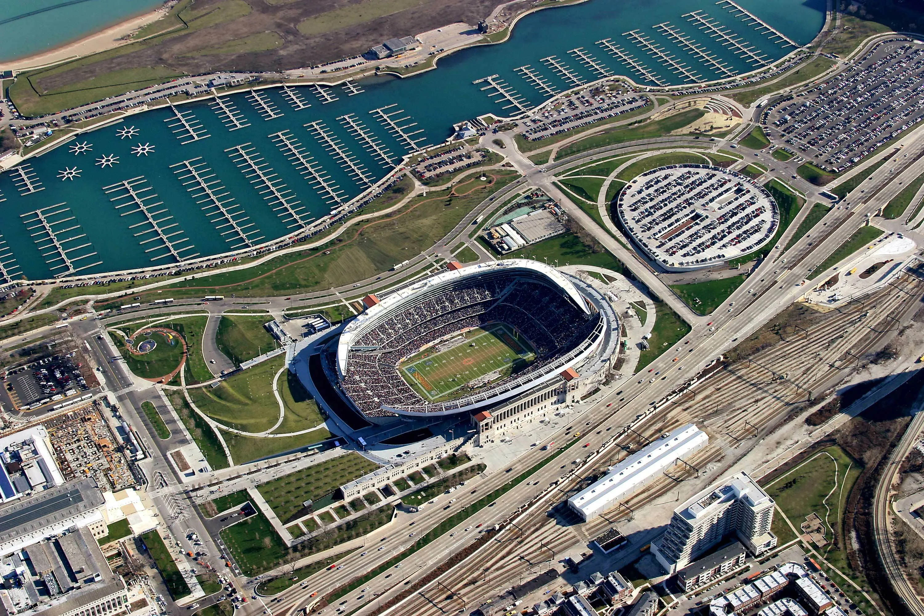 3 drone aerial stadium soldier field hoerrschaudt